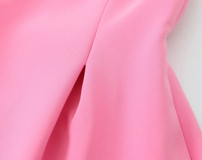 TFMLN Elegant Ladies Pink Spaghetti Strap Dress 2025 Summer New Simple Style Women Slim Short Dress Party Fashion A-Line Dress - Smarsty