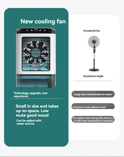 900ML USB Mini Humidifier Desk Fan with Night Light - Smarsty