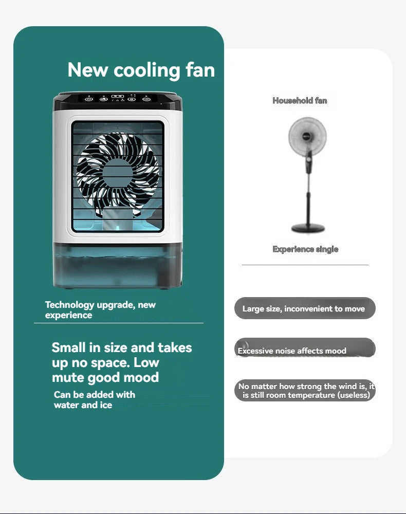 900ML USB Mini Humidifier Desk Fan with Night Light - Smarsty