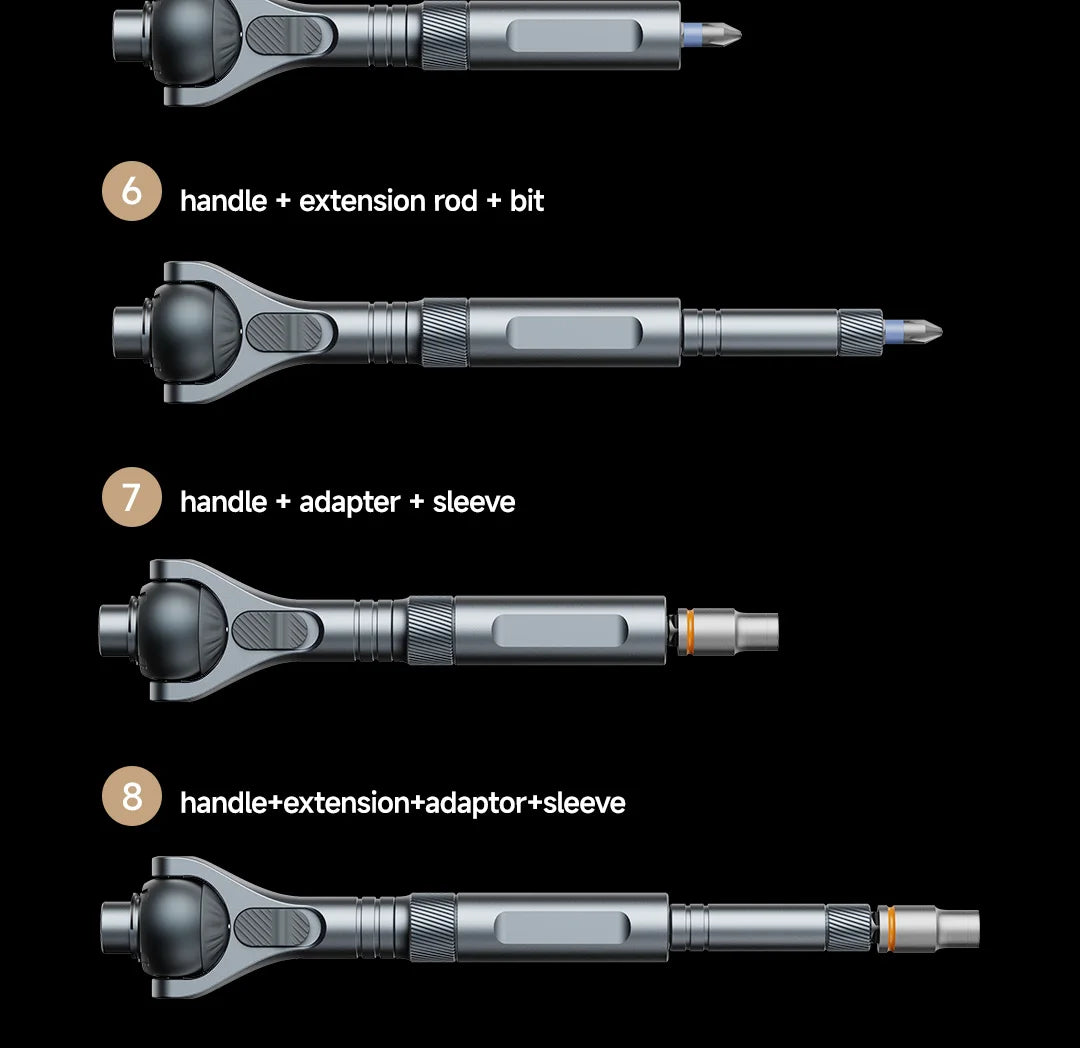 VMAN 40-in-1 Multi-Function Ratchet Screwdriver Kit with Magnetic Bits – Mini Repair Tool Set for PC, iPhone & Home Use