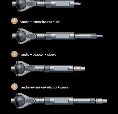 VMAN 40-in-1 Multi-Function Ratchet Screwdriver Kit with Magnetic Bits – Mini Repair Tool Set for PC, iPhone & Home Use