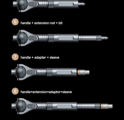 VMAN 40-in-1 Multi-Function Ratchet Screwdriver Kit with Magnetic Bits – Mini Repair Tool Set for PC, iPhone & Home Use