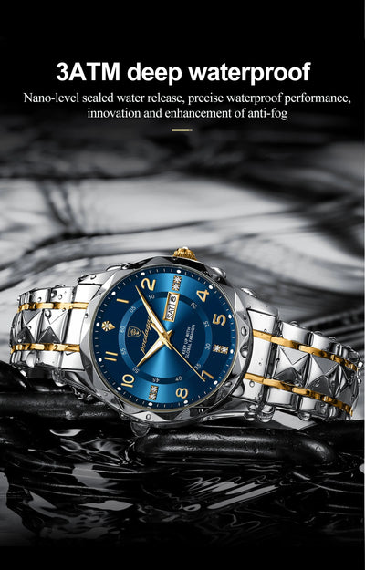 Luxury Waterproof Quartz Watch for Men with Luminous Dial - Smarsty