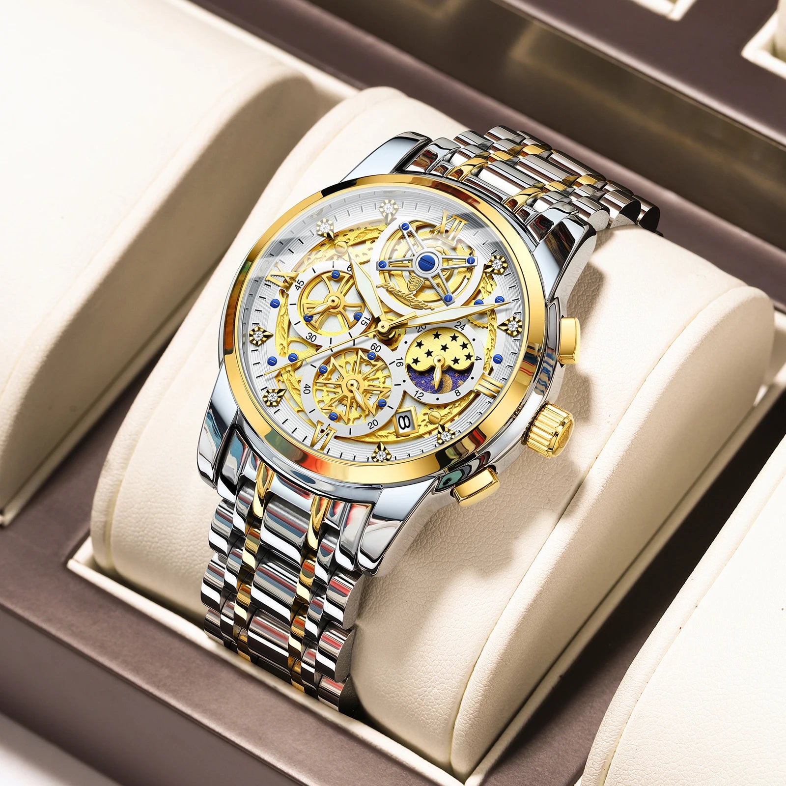 Luxury Waterproof Men's Chronograph Watch with Luminous Date - Smarsty