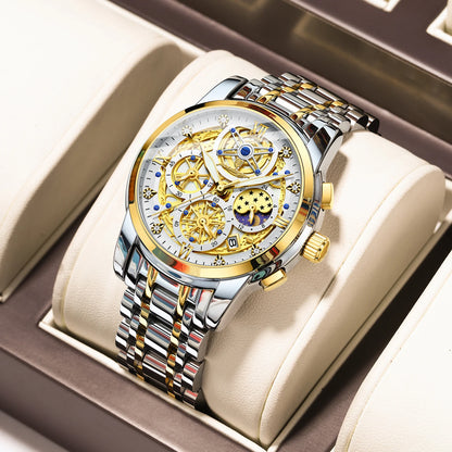 Luxury Waterproof Men's Chronograph Watch with Luminous Date - Smarsty