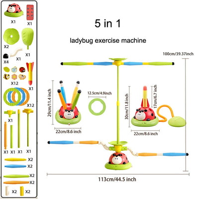 Ladybug Sport Entertainment Game Toy Multifunction Rope Skipping Machine Ferrule Jump Rocket Launcher Outdoor Educational - Smarsty