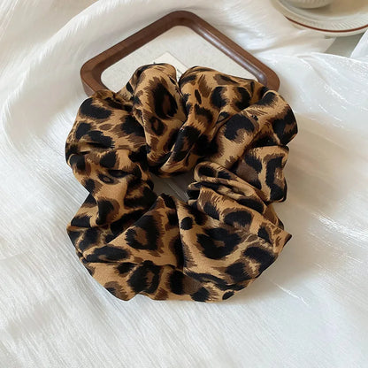 Leopard Print Scrunchie High Elastic Hair Tie Elegant - Smarsty