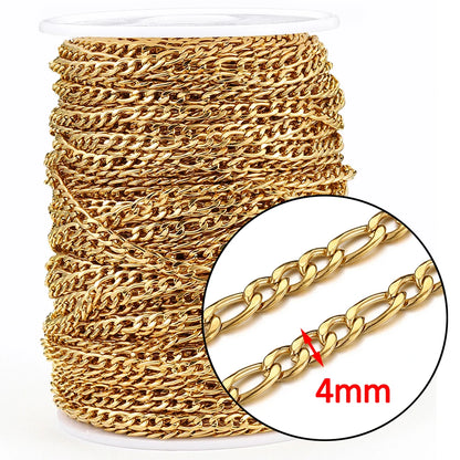 No Fade 2 Meter Stainless Steel Chain For Jewelry Making - Smarsty