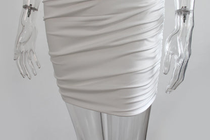 Women Sexy Spaghetti Strap Bodycon Mini Dress White Backless Party Evening Outfit Nightclub Vestidos - Smarsty