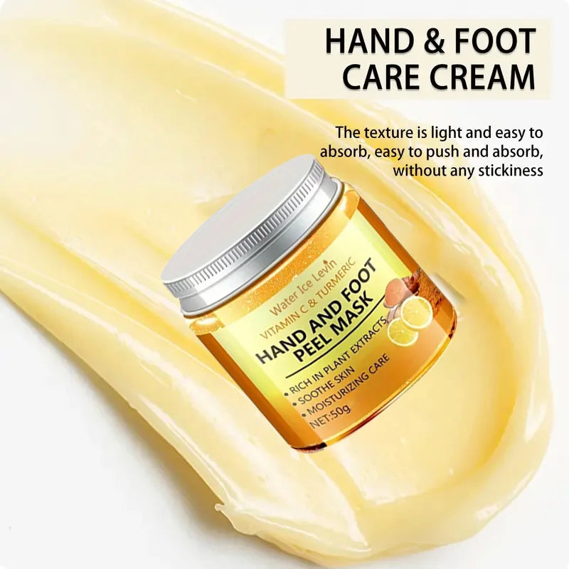Vitamin c and turmeric hand wax mask for hands and feet, smoothing skin, gently cleansing hand mask, illuminating hand skin - Smarsty