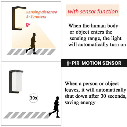 LED Outdoor Wall Light with PIR Motion Sensor - Smarsty