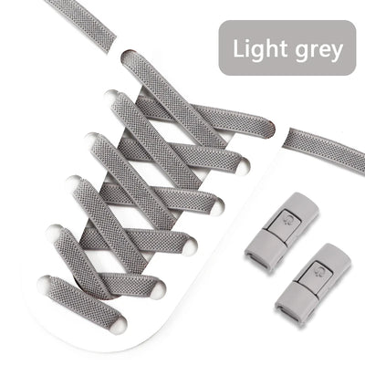 No Tie Shoe laces Press Lock Shoelaces without ties Elastic Laces Sneaker Kids Adult 8MM Widened Flat Shoelace for Shoes - Smarsty