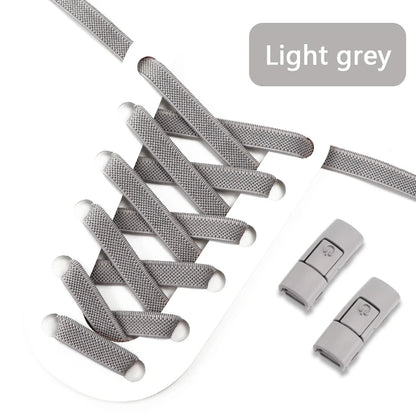 No Tie Shoe laces Press Lock Shoelaces without ties Elastic Laces Sneaker Kids Adult 8MM Widened Flat Shoelace for Shoes - Smarsty