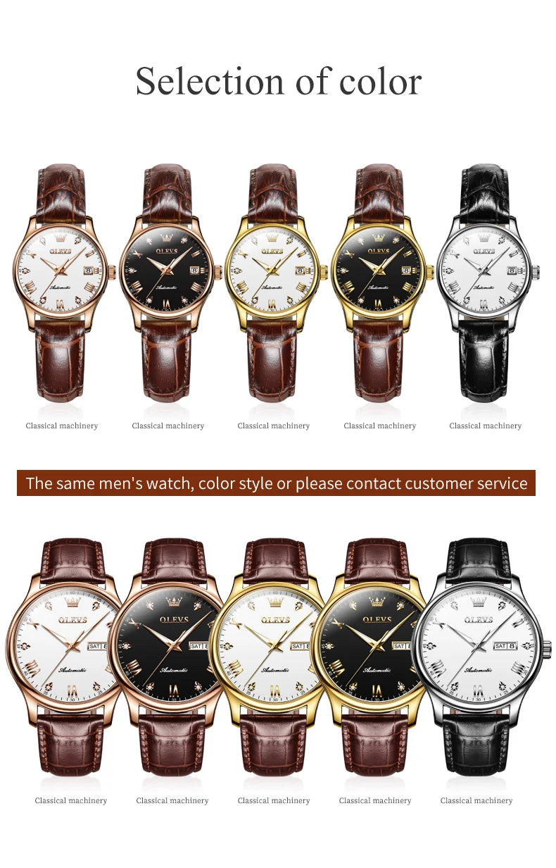 OLEVS Women's Luxury Waterproof Automatic Wristwatch - Smarsty