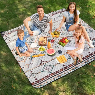 200x200CM Waterproof Picnic Blanket Large Beach Blanket Outdoor Picnic Mat Beach Mat with Carrying Handle for Travel Camping by Smarsty