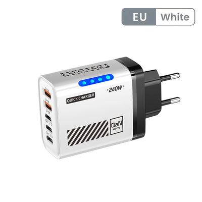 5 Ports Fast Charger Type C Quick Charge 3.0 USB C Wall Charger Adapter For iPhone 17 Pro Samsung Xiaomi mi PD USB Fast Charging - Smarsty
