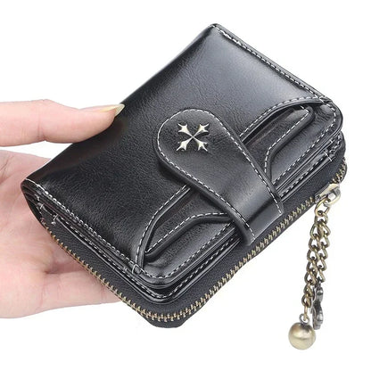 Women Wallets and Purses PU Leather Money Bag Female Short Hasp Purse Small Coin Card Holders Blue Red Clutch New Women Wallet - Smarsty