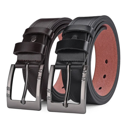 Genuine Leather Mens Casual Belt High Quality Buckle - Smarsty