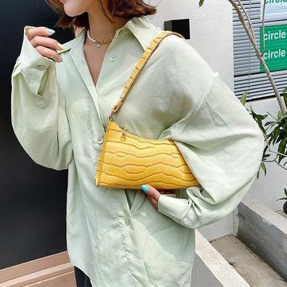 Retro Alligator Print PU Leather Small Women Handbag - Smarsty
