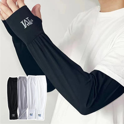 Mens UV Protection Ice Arm Sleeves Lightweight Cooling Gloves - Smarsty