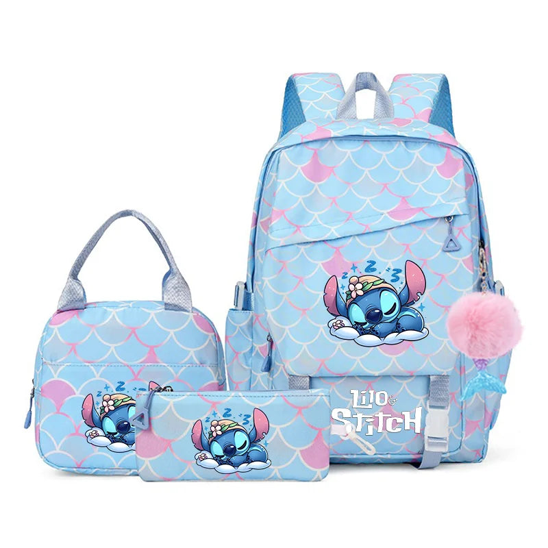 Lilo Stitch Kids Backpack Set 3 Piece Kawaii School Bags - Smarsty