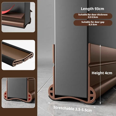 Flexible Door Bottom Sealing Strip Door Gap Soundproofing Wind and Dust Proof Weather Strip Under Door Draft Stopper Tape - Smarsty
