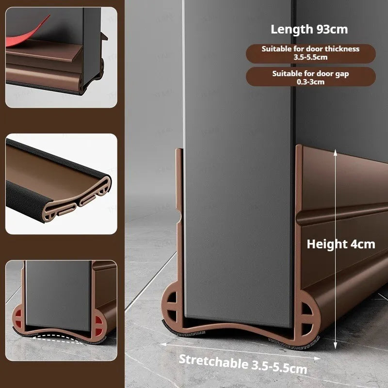 Flexible Door Bottom Sealing Strip Door Gap Soundproofing Wind and Dust Proof Weather Strip Under Door Draft Stopper Tape - Smarsty