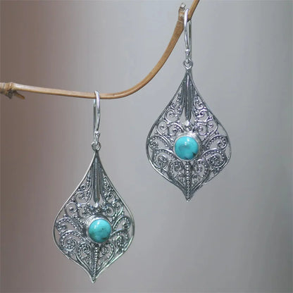 Vintage Bronze Dragonfly Drop Earrings with Moonstone Accent - Smarsty