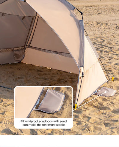 Sonuto Outdoor 3-4P One-Touch Camping Tent Quick Automatic Opening Beach Fishing Tent Family Travel Picnic Park Anti-UV Shade by Smarsty