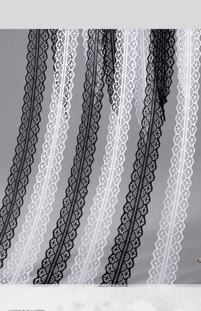 Fancy Lace Shoelaces for Women Casual Shoes 2.9CM Width Flat Shoelace for Sneakers Black White Shoe Laces Accessorices - Smarsty