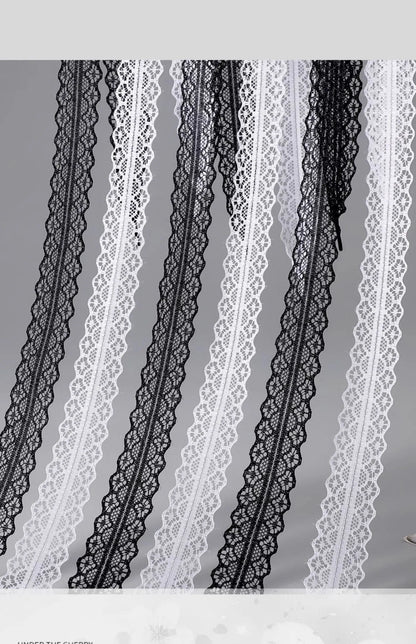 Fancy Lace Shoelaces for Women Casual Shoes 2.9CM Width Flat Shoelace for Sneakers Black White Shoe Laces Accessorices