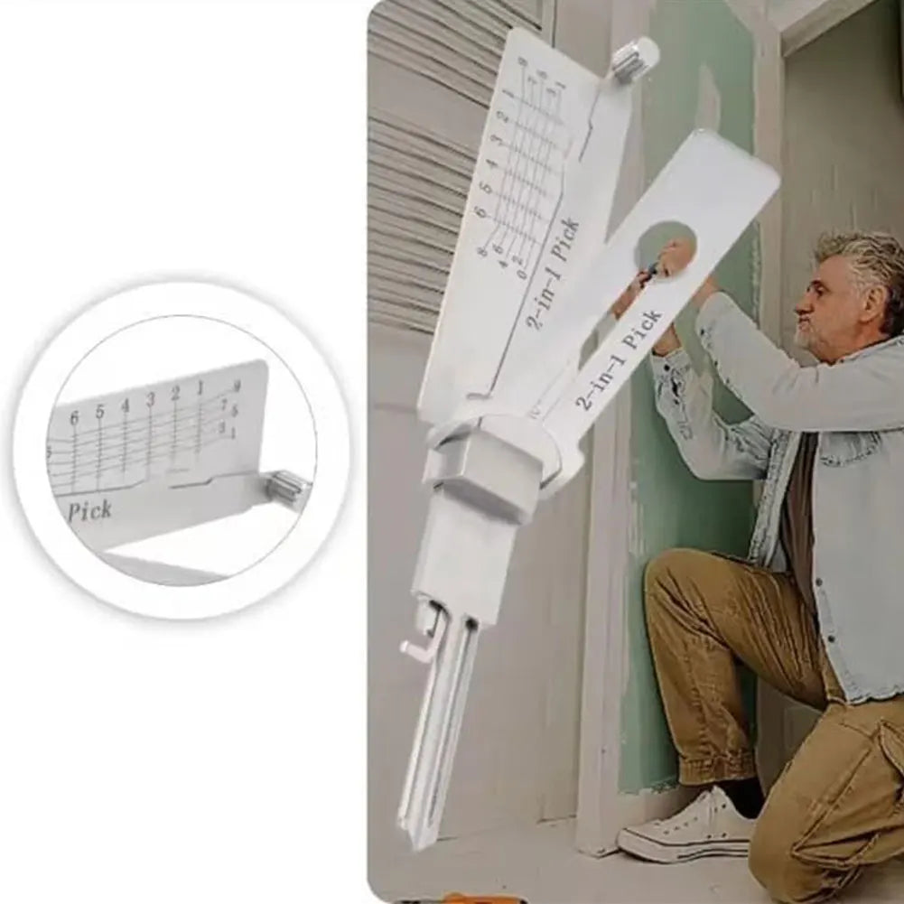 2-in-1 Stainless Steel Key Decoder Portable Precision Hook And Pickup Hand Tool O-ring Pickup Kit Maintenance Repair Kit