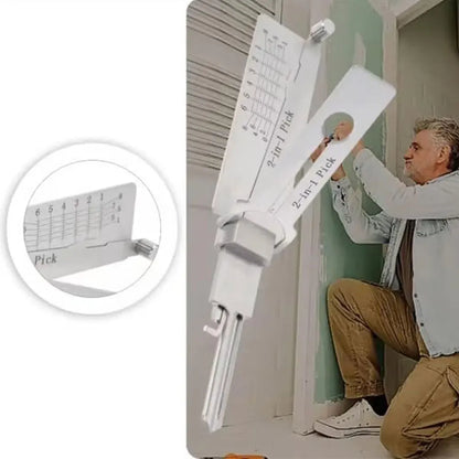 2-in-1 Stainless Steel Key Decoder Portable Precision Hook And Pickup Hand Tool O-ring Pickup Kit Maintenance Repair Kit