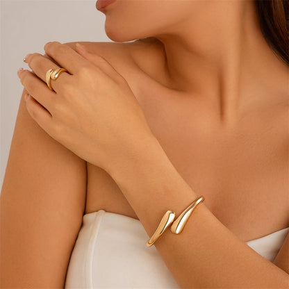 Wide Metal Bangle Cuff Bracelet for Women - Smarsty