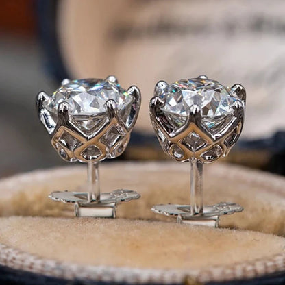 Moissanite Studs 0.5 To 2Ct Sterling Silver Screw Back - Smarsty