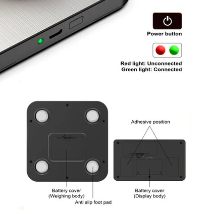 Wireless Kitchen Scale with Remote Display Stainless Steel Pan Magnetic Digital Electronic 15KG for Food Meal Prep