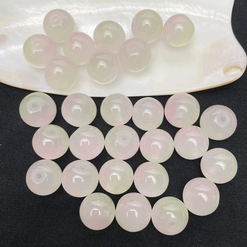 50Pcs 8mm Dual Color Glass Spacer Beads Set For Jewelry - Smarsty