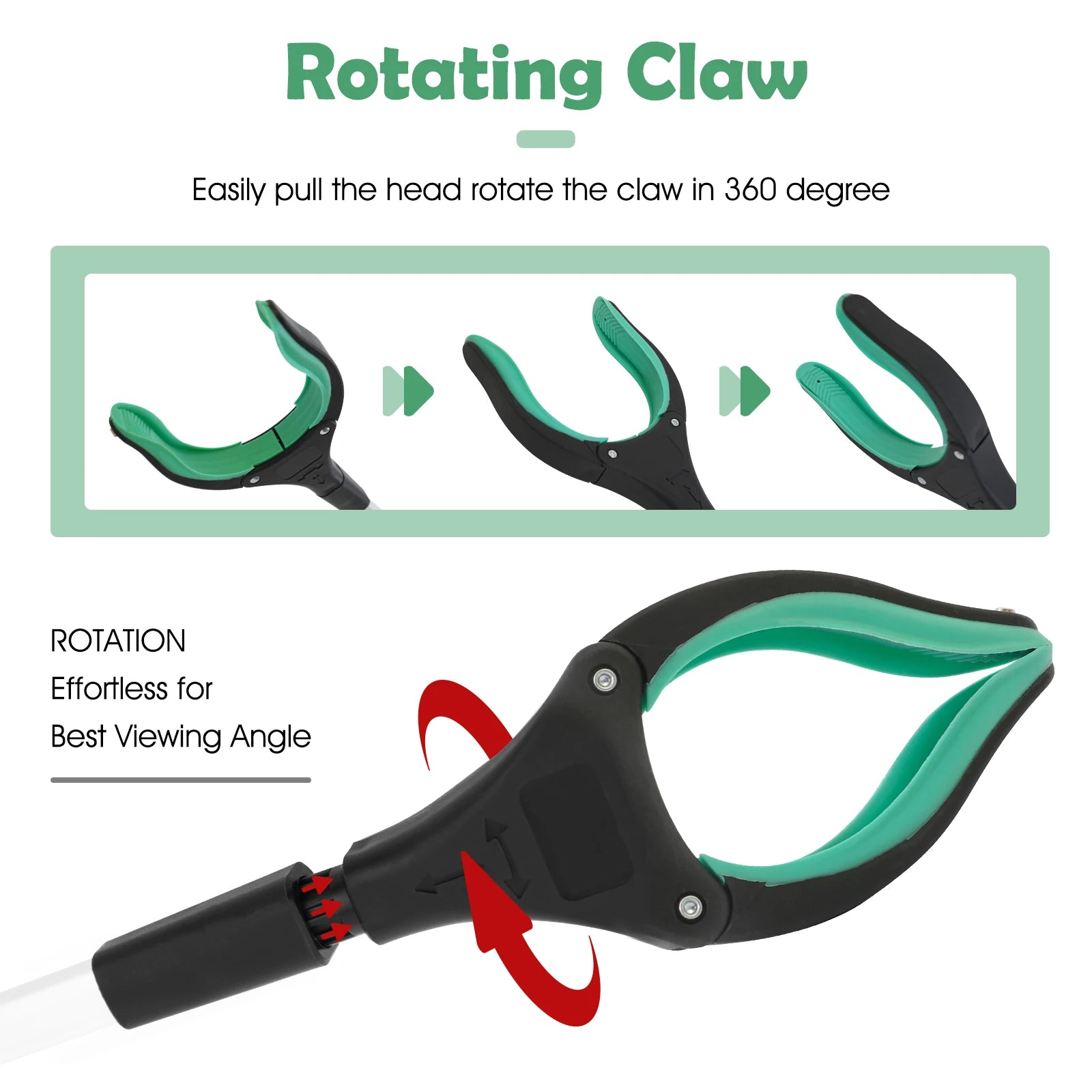 2-Pack Foldable Garbage Clip Litter Reachers Pickers Gripper Extender Hand Tools Environmental Sanitation Garbage Collector