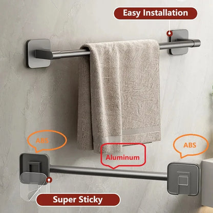 Non Perforated Suction Cup Towel Rack for Bathroom Storage - Smarsty