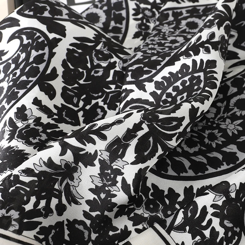 Silk Square Scarf for Women Summer Head Wrap - Smarsty