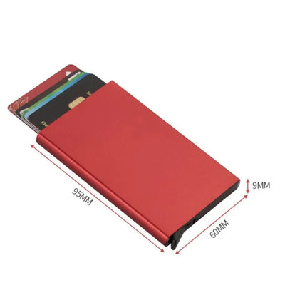 Automatic Flip Card Side Push Card Holder Sleeve Large Capacity 12 Cards Slot Metal Cards Box Men Credit Card Anti-theft Wallets - Smarsty
