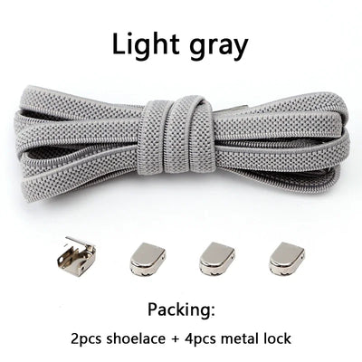 No Tie Shoe Laces Flat Elastic Shoelaces for Sneakers Tieless Shoelace Expand Shoestrings One Size Fits All Adult and Kids Shoes - Smarsty