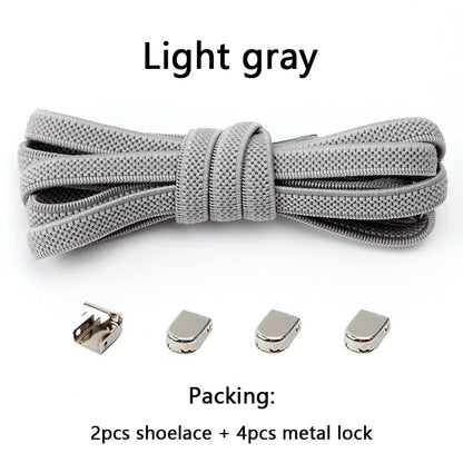 No Tie Shoe Laces Flat Elastic Shoelaces for Sneakers Tieless Shoelace Expand Shoestrings One Size Fits All Adult and Kids Shoes - Smarsty
