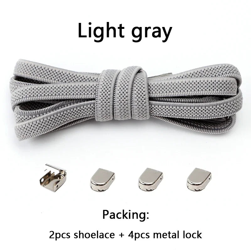 No Tie Shoe Laces Flat Elastic Shoelaces for Sneakers Tieless Shoelace Expand Shoestrings One Size Fits All Adult and Kids Shoes - Smarsty