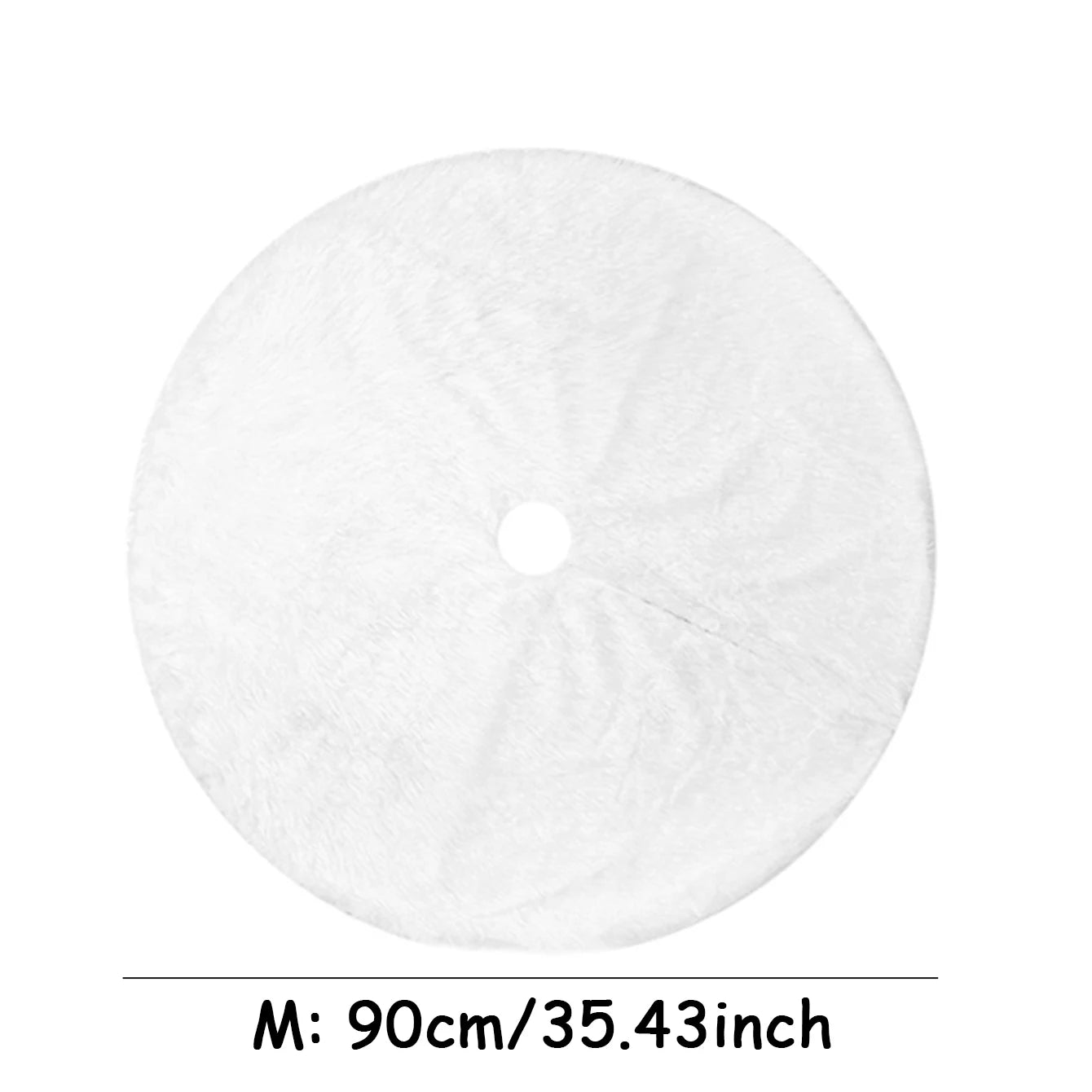 1pcs 78/90/122cm White Christmas Tree Skirt Plush Faux Fur 2023 Xmas Tree Carpet Decoration Ornament New Year Navidad Home Decor