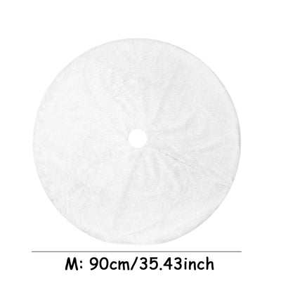 1pcs 78/90/122cm White Christmas Tree Skirt Plush Faux Fur 2023 Xmas Tree Carpet Decoration Ornament New Year Navidad Home Decor