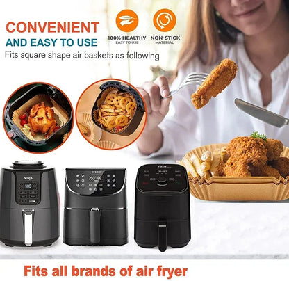 Air Fryer Disposable Baking Paper Mats 50/100PCS Nonstick Absorbent Design - Smarsty