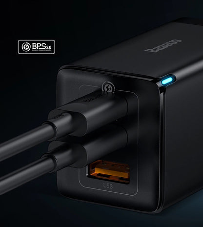 65W GaN USB C Charger Dual Ports Fast Charge Travel - Smarsty