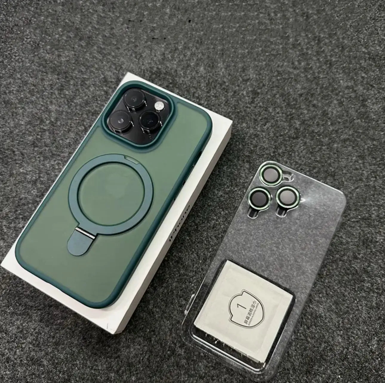 Metal Ring Stand Matte Magnetic Case for Magsafe IPhone 17 Air 15 14 13 12 11 16 Pro Max Plus with Lens Protector Mac Safe Cover
