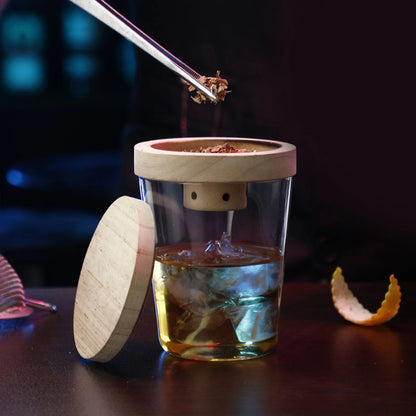 Glass Top Smoker Cocktail Smoker Kit With 4PCS Wood Chips Bartender Accessories For Whiskey Drinks Smoking Gift Kit for Men - Smarsty
